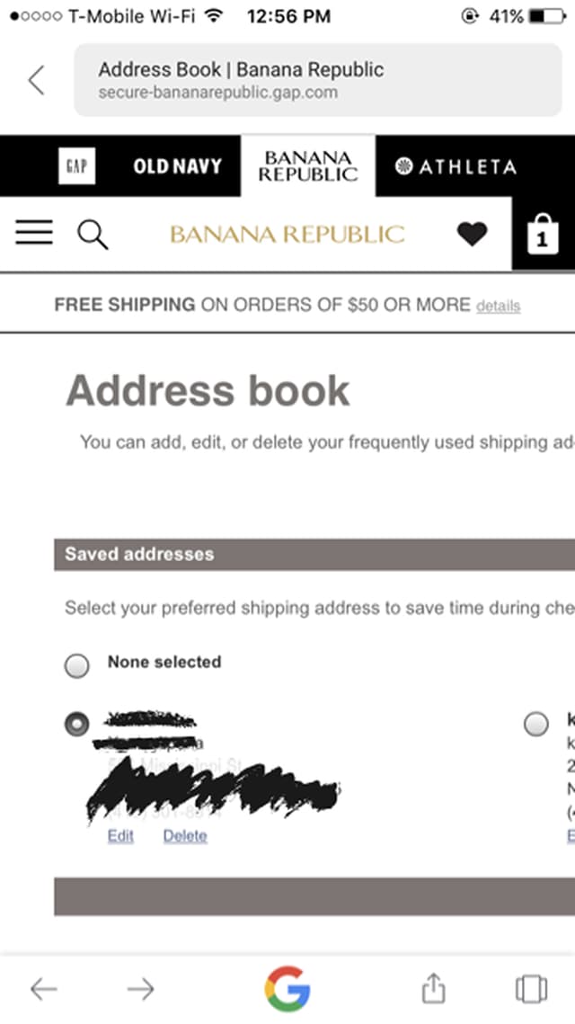 Old Address page