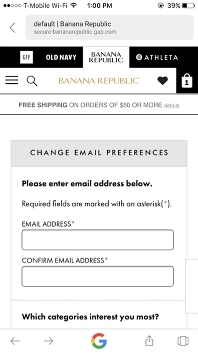 Old Preferences page