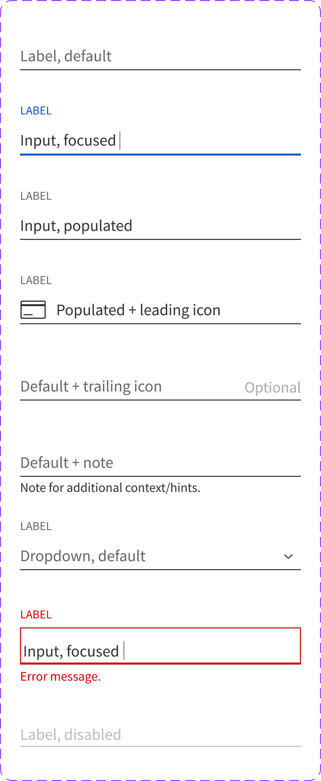 form fields