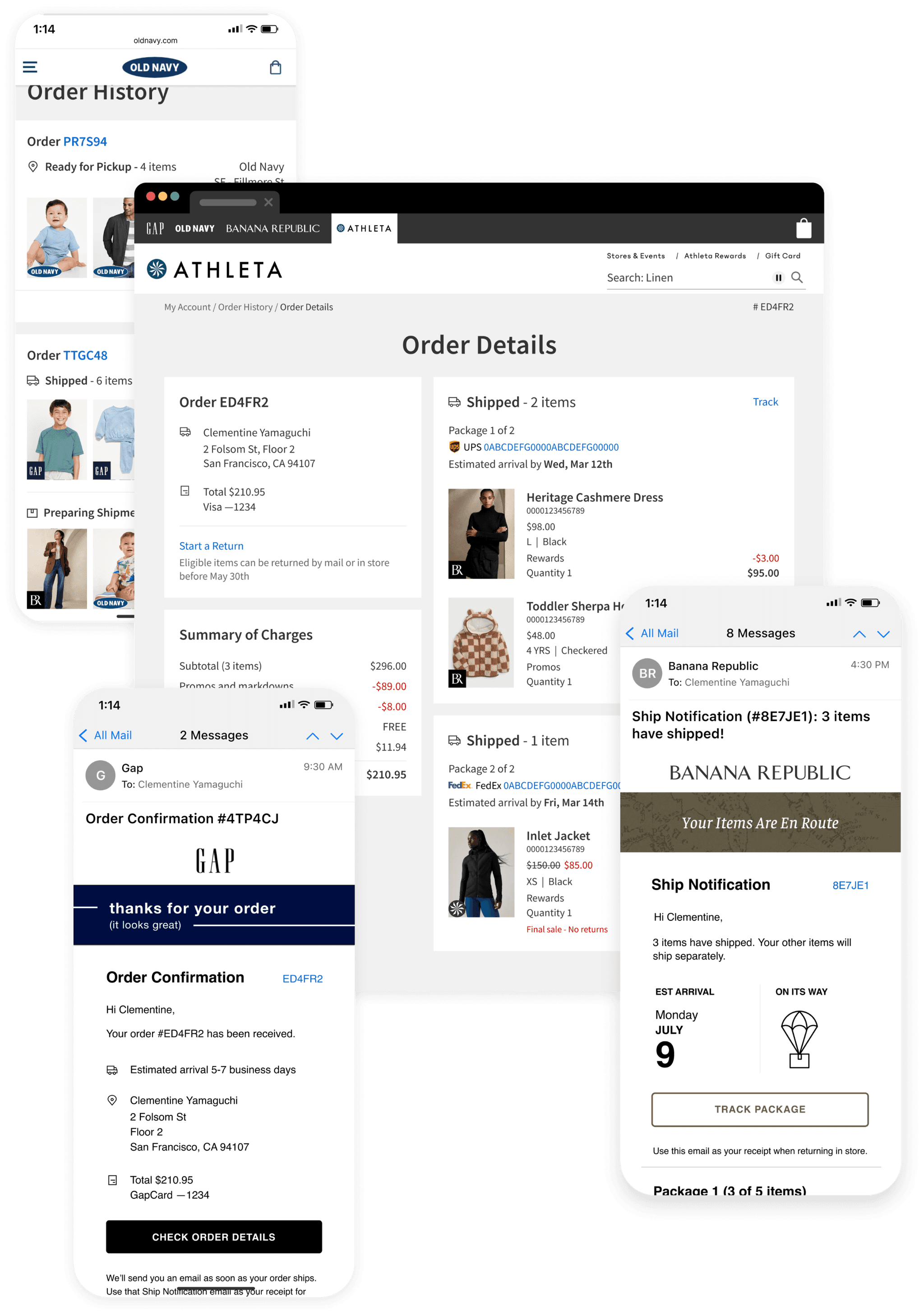 Order relateed screens