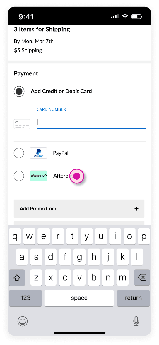 guest flow: credit card